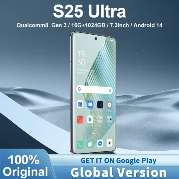 Nouveau smartphone S25 5G 7.3 pouces haute définition Android14 Snapdragon 8gen3 10 cœurs téléphone double SIM 7800 mAh déverrouillage téléphones mobiles