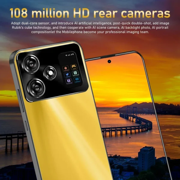 Smartphone M6 Pro, téléphone portable, 7.3 ", version globale, 16 Go + 1 To, Snapdragon 8 Gen 3, Android14, 50 + 108MP, 4G, 5G, tout neuf – Image 4