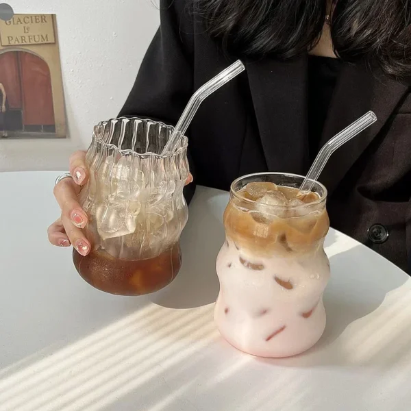Verre à thé à bulles Transparent de 550ml, avec pailles, tasses à bière, pichet à jus de lait et de fraise, tasse à café, verres pour fête ﻿ – Image 2