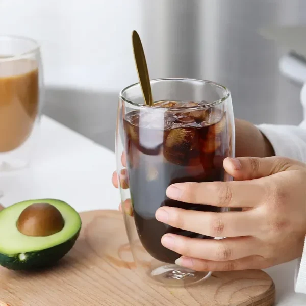 Tasse en verre à Double paroi résistante à la chaleur, 80-650Ml, bière, lait, café, eau, tasse transparente, vente en gros, service à boissons en verre, cadeau – Image 2