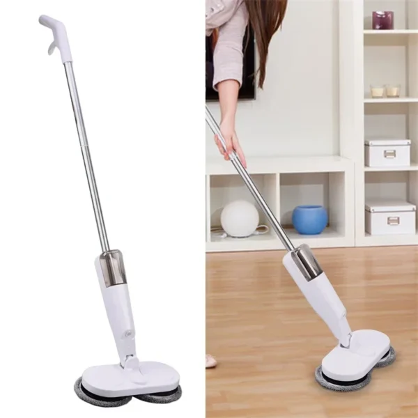 Nettoyeur de vadrouille électrique 2 en 1, automatique sans fil 360 ° Machine rotative d'épurateur de sol de fenêtres de porte de nettoyeur de maison humide et sec – Image 2