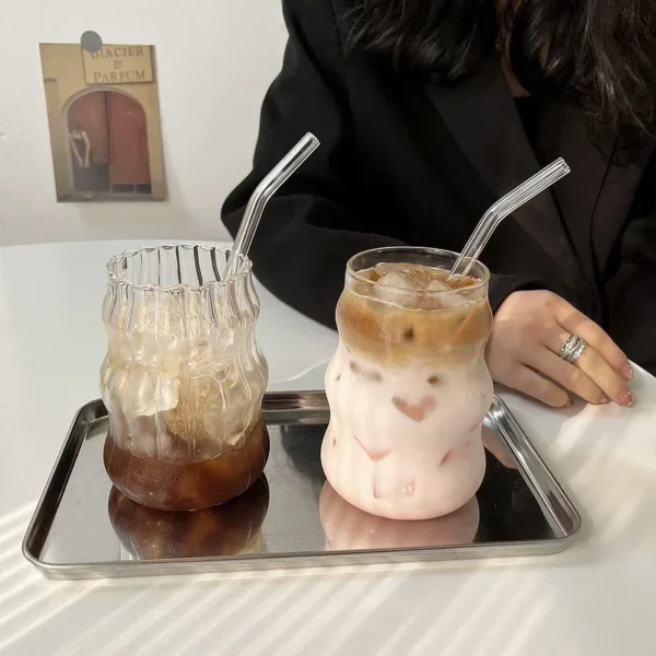 Verre à thé à bulles Transparent de 550ml, avec pailles, tasses à bière, pichet à jus de lait et de fraise, tasse à café, verres pour fête ﻿ – Image 4