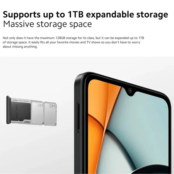 Version mondiale Xiaomi Redmi A3 Smartphone Mediatek Helio G36 6.71 pouces écran HD double caméra 5000 mah batterie 10 w Charge rapide – Image 6