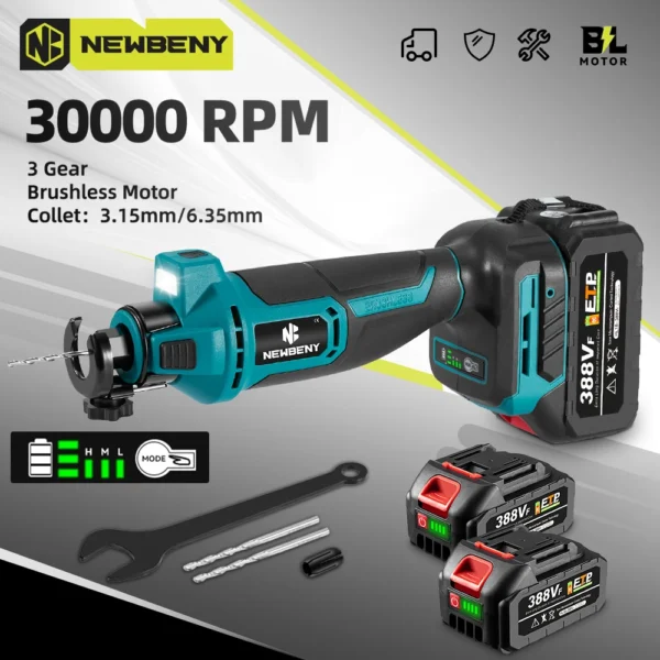 NEWBENY outil de découpe de cloisons sèches sans brosse sans fil 3 vitesses coupe efficace du bois cloisons sèches Sheetrock bois pour batterie Makita 18 V-21 V