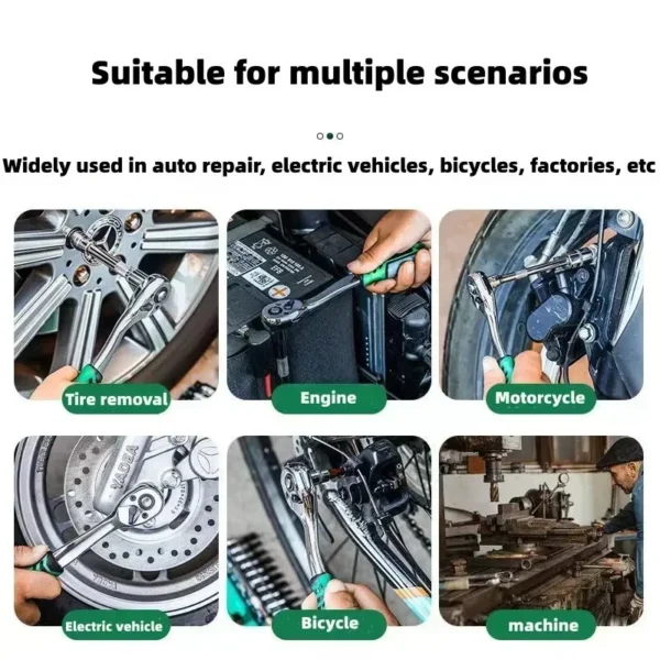 Ensemble d'outils de réparation de voiture, outils à main, clé, cliquet, 1/4, 3/8, 1/2, outils de réparation automatique – Image 3