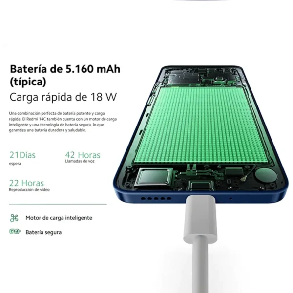 Xiaomi Redmi 14C NFC, smartphones, MediaTek Helio G81-Ultra, écran 6,88", 120 Hz, 50 MP AI double caméra – Image 5