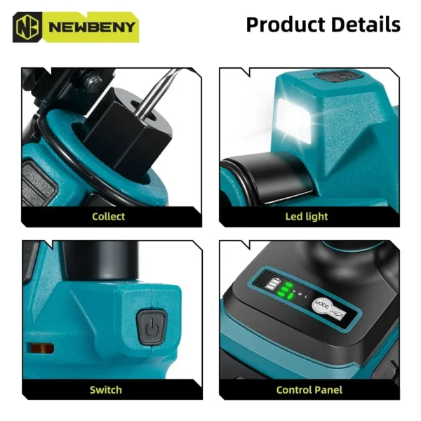 NEWBENY outil de découpe de cloisons sèches sans brosse sans fil 3 vitesses coupe efficace du bois cloisons sèches Sheetrock bois pour batterie Makita 18 V-21 V – Image 4